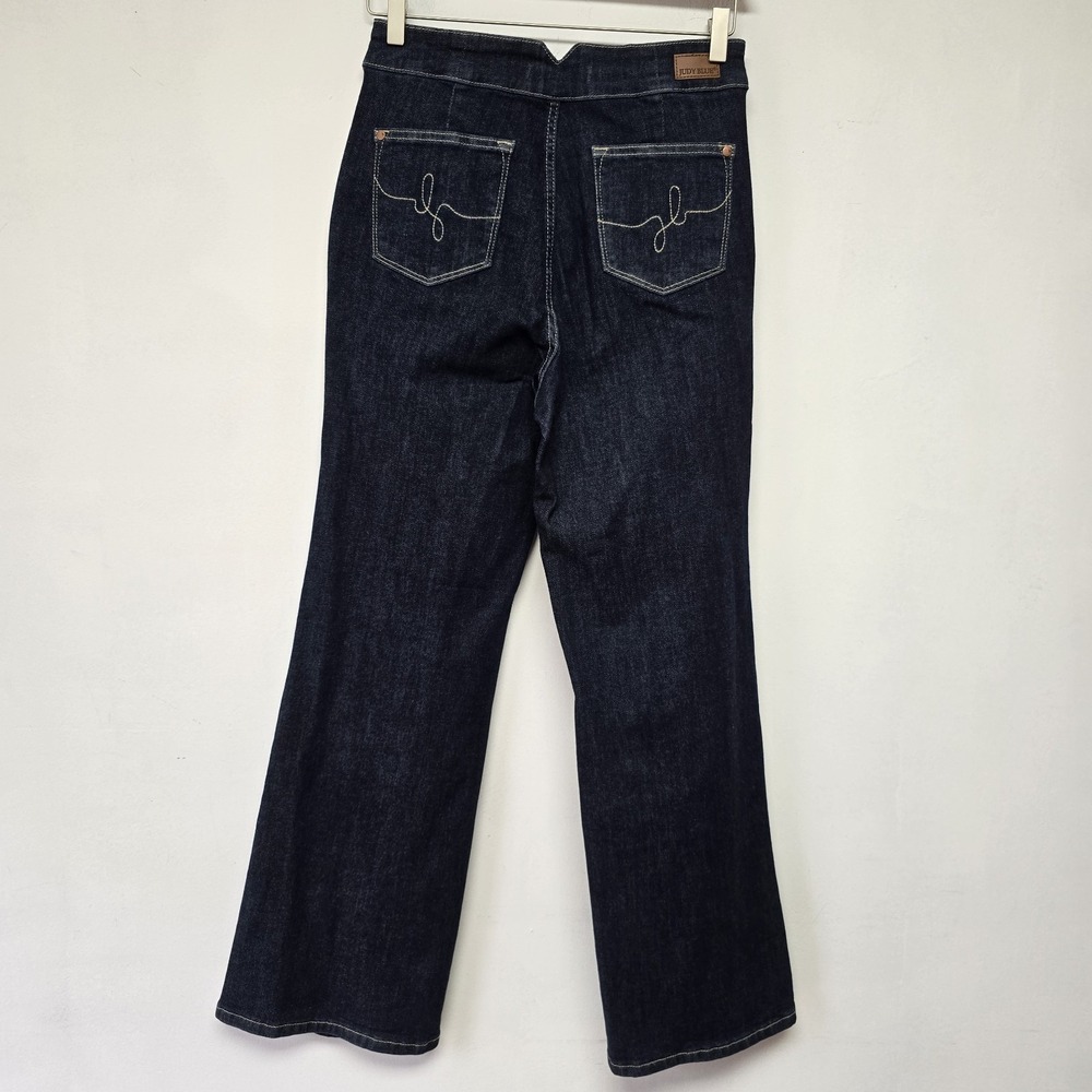 Judy Blue 9/29 Jeans Dark Denim High Waist Straight Flare Leg Western Bohemian - Picture 3 of 11